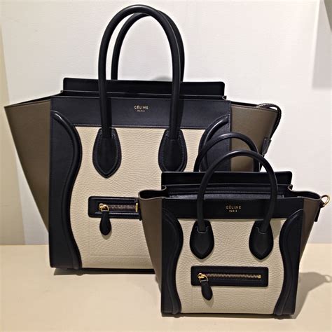 celine nano mini size|celine luggage tote size.